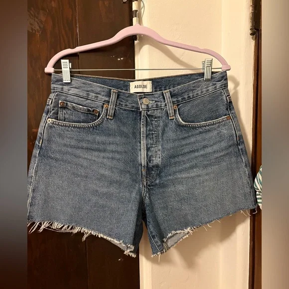 AGOLDE Parker long shorts skywave blue size 28 - Picture 4 of 6